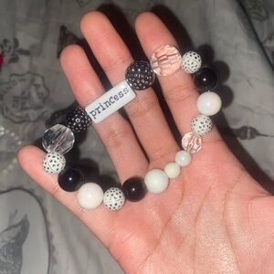 Prince Black and White Beaded Bracelet